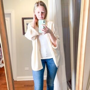 Short sleeve cream knit cardigan
